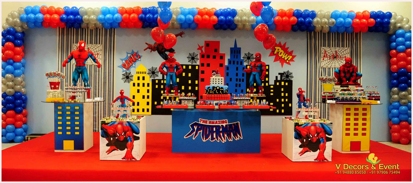 Spiderman Decoration, Spiderman Theme Birthday Decoration